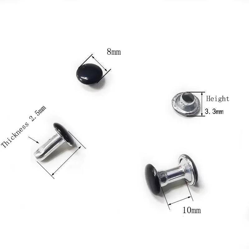 100 Set / Lot Knob Screw Rivets Studs Leather Belt Watchband Round  Head Rivets Spikes Nail Buckles DIY Crafts Decor Accessories #6