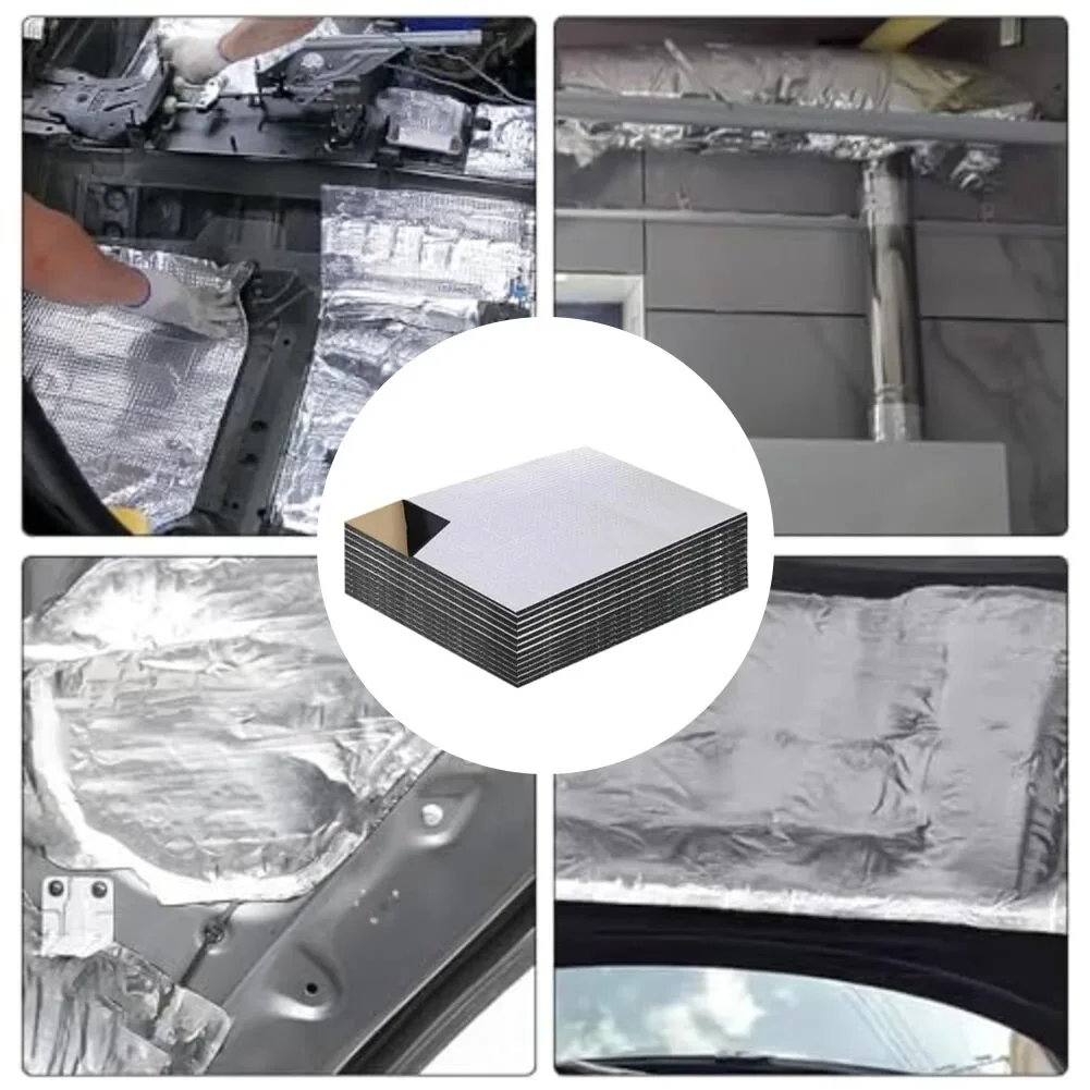 Car Soundproofing 15PCS Insulation Pads for Doors Trunk and Hood 250x180x5mm Moisture Proof and Fire Resistant