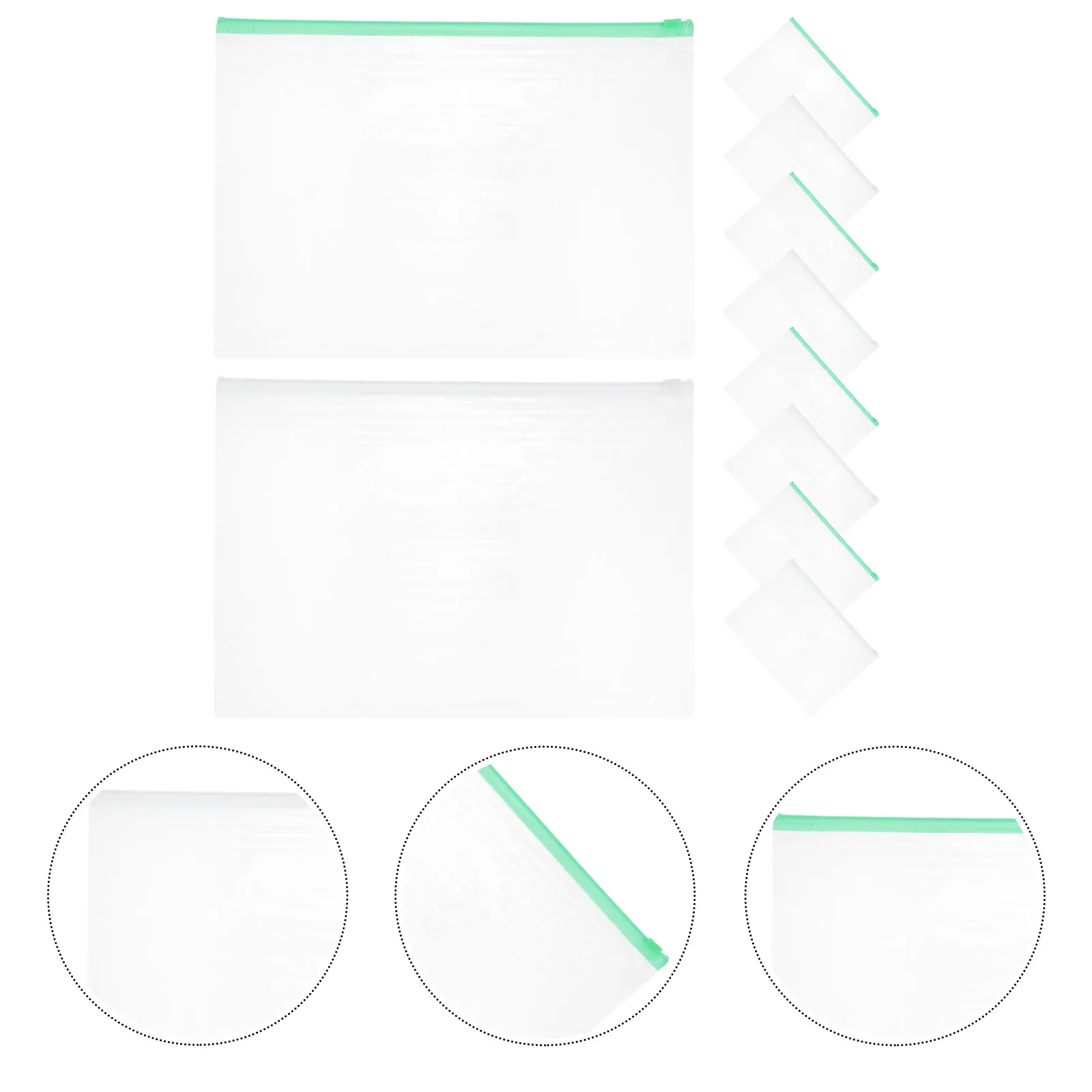 

20Pcs Plastic Zipper File Folder Thickened PVC A4 Size File Storage Pouch for Documents Receipts Envelopes Organizer