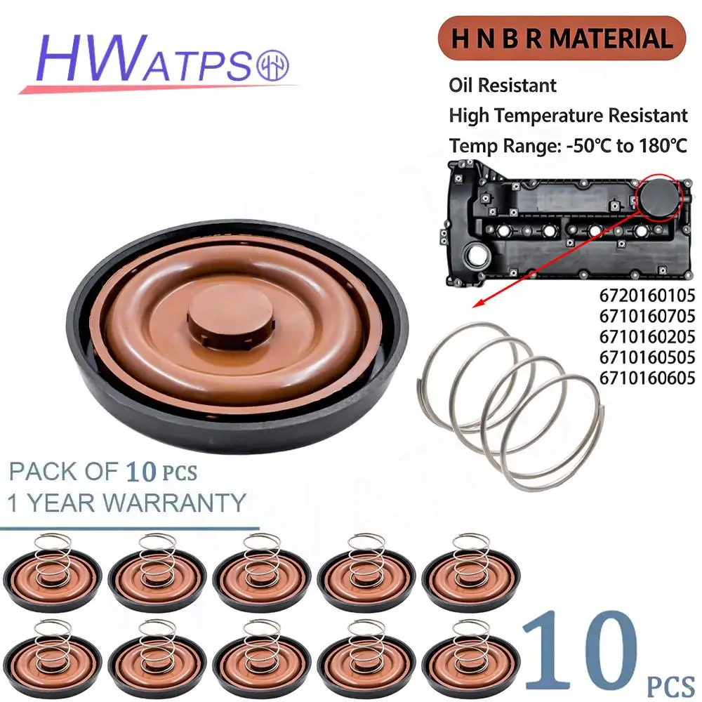 10pcs 6720160105 Car Cylinder Head Valve Chamber Cover For Ssangyong Korando C Actyon Rexton W 2.0 2.2 Turbo Diesel Engine Parts