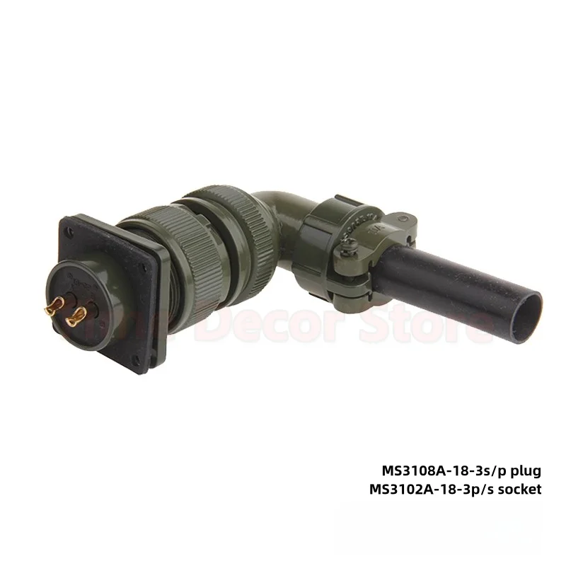 MS5015 US Military Elbow Aviation Connectors MS3108A-18-3P 2-Core American Aviation Plug MS3102A-18-3S Aviation Connector