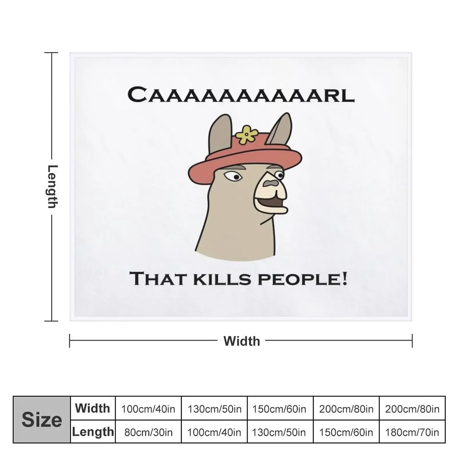 Llamas with Hats - Caaaaaaaaaarl! That kills people! Throw Blanket Sofa Throw Travel For Baby Blankets