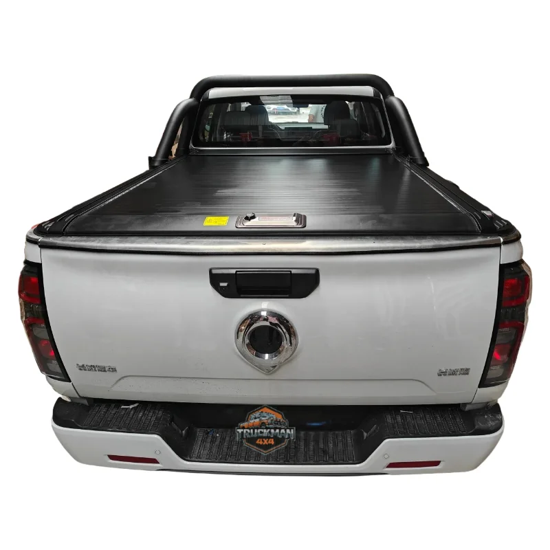 

Aluminum Alloy Manual Roller Shutter Tonneau Cover Retractable Folding Truck Bed Hard Lid with Waterproof Locking for GWM Cannon