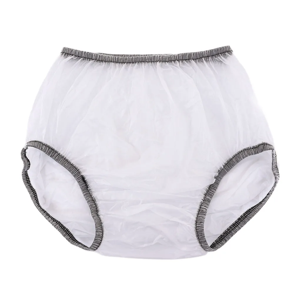 New Water Resistant Adult Diaper Cover Incontinence Protective Reusable PVC Plastic Pants Elastic Transparent Diaper Cover