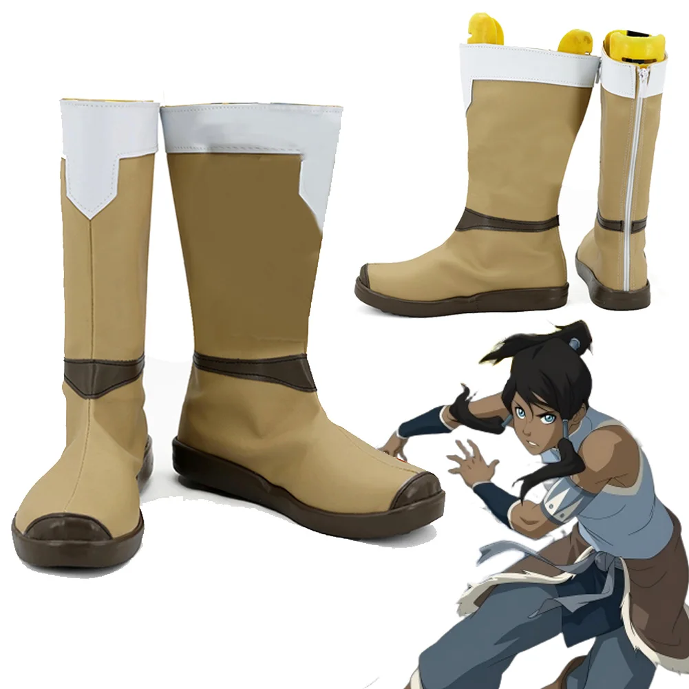 

Fancy Dress Last Airbender of Avatar Korra Shoes Woman Cosplay For Women Boots Cartoon Costume Accessories Adult Roleplay Props