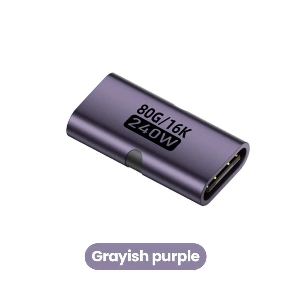 PD 240W USB C vrouwelijk naar vrouwelijk snellaadconverter 80 Gbps gegevensoverdracht hoge snelheid 16K@60Hz video projectieconverter