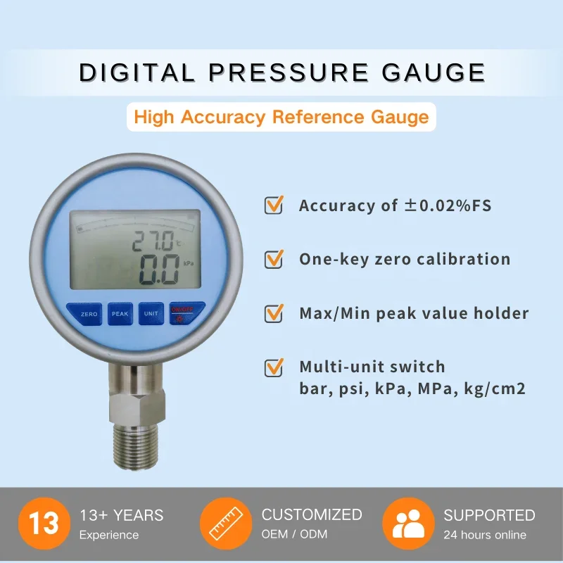 High Precision Digital Manometer Vacuum Meter Precise Digital Hydraulic Pressure Gauge Test Gauge