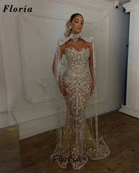 Haute Coutures-vestidos De fiesta con cuentas, cristales brillantes, sirena, alfombra roja, vestido De pasarela, vestidos De cermonio De noche, 2024