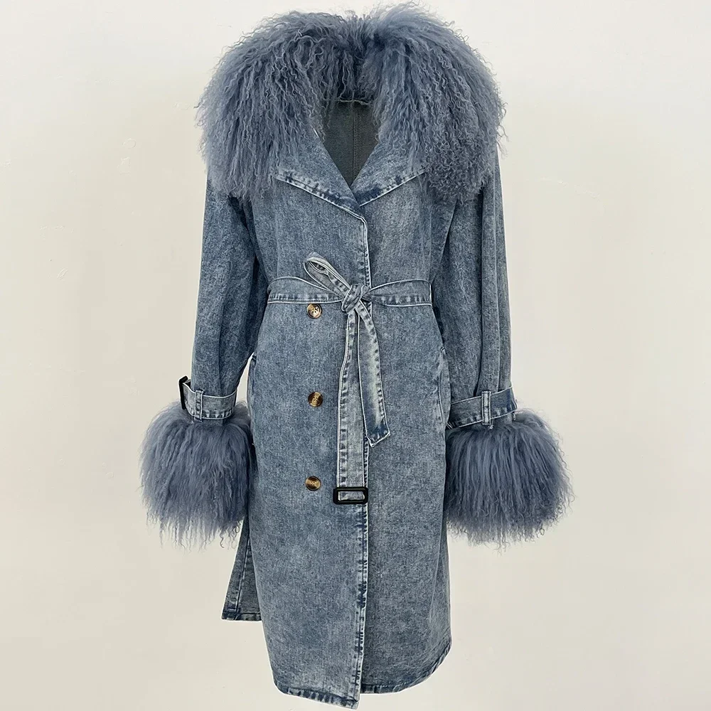 Fur Coats Woman Long Sleeve Tops for Woman Korean Dongdaemun High Quality Clothing Long Viking Woman Real Fur Coats Woman 2025