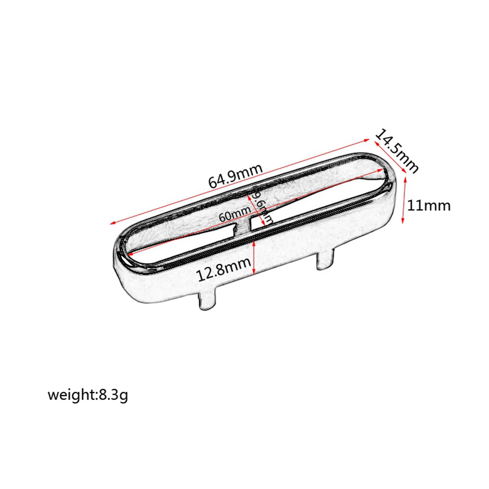 Standard Size Nickel Plated Metal Open/Sealed Neck Pickup Cover Fit for TL Guitar Electric Guitar Parts Replacement Accessory