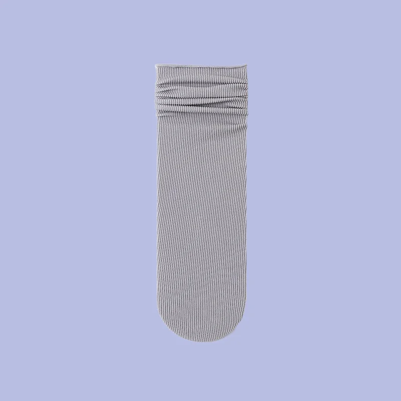 Calcetines de tubo medio para mujer, medias finas de terciopelo blanco, de seda helada, de verano, 5/10 pares