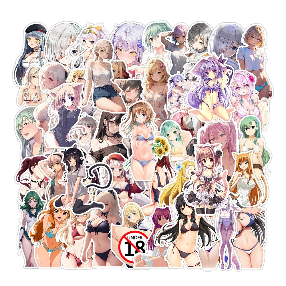 

50pcs Exclusive Cute Sexy Waifu Vulgar Adult Collection Waterproof Stickers (18+)