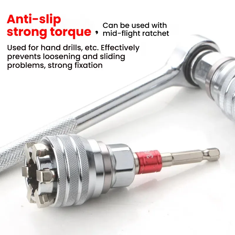 Multifunctional Sleeve 3/8 Inch 10-19mm Adjustable Universal Socket Wrench Grip Adapter Hex Head Nuts And Bolts Driver Tool