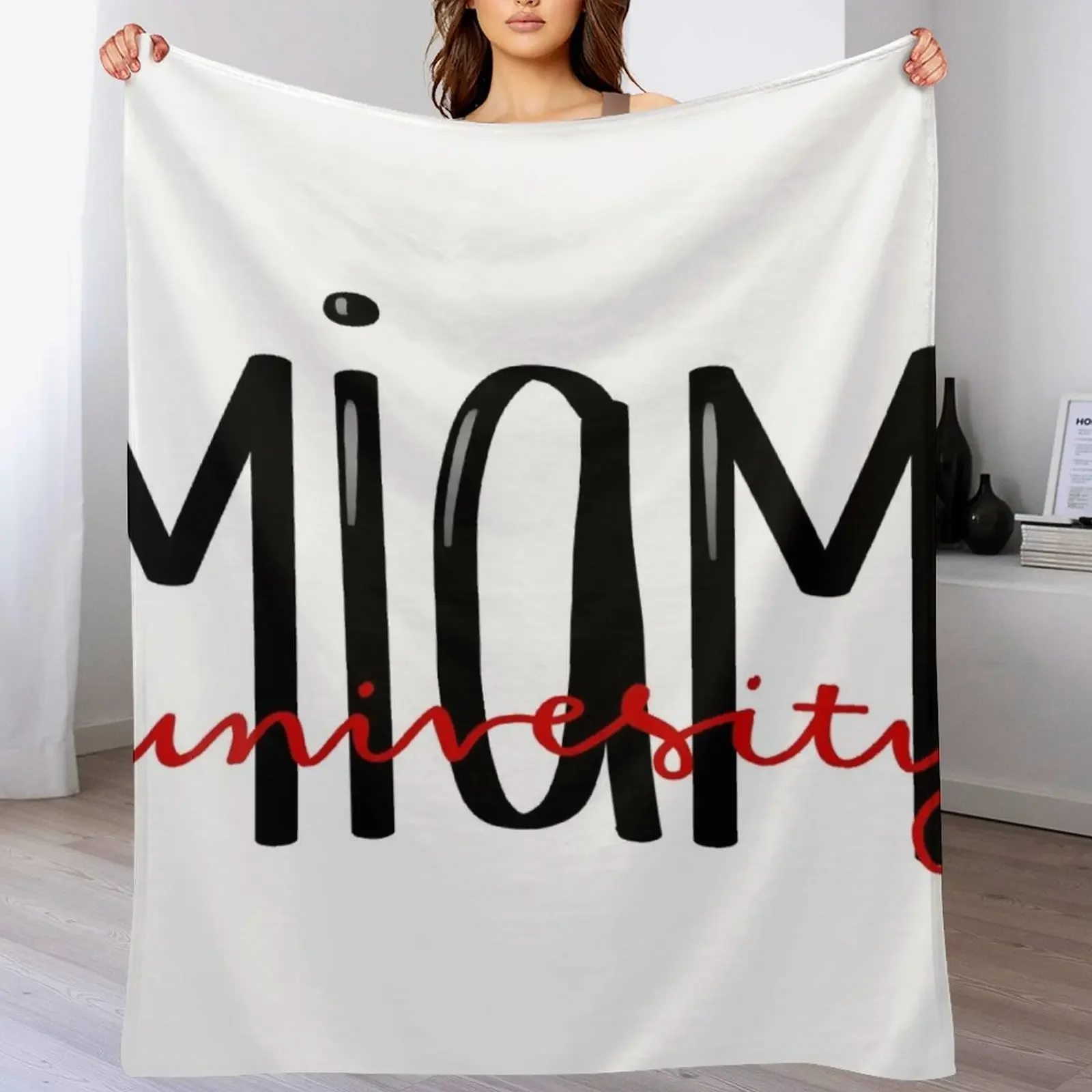 Miami Caligraphy Throw Blanket Long Lasting Soft Plush Blanket for Daily Use