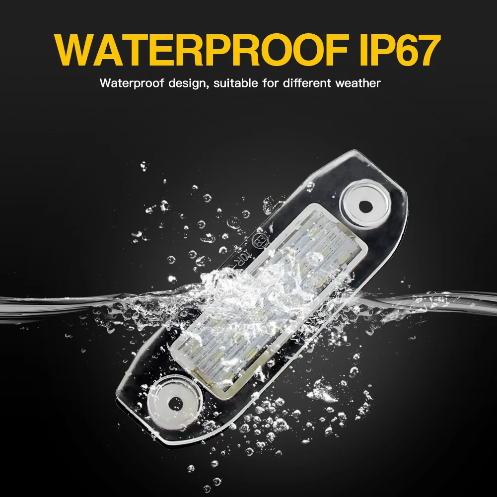 2 قطعة LED اكسسوارات السيارات لوحة ترخيص ضوء لفولفو S80 XC90 S40 V60 XC60 S60 C70 XC70 V70 عدد مصباح أبيض 6000K Canbus 12 فولت #6