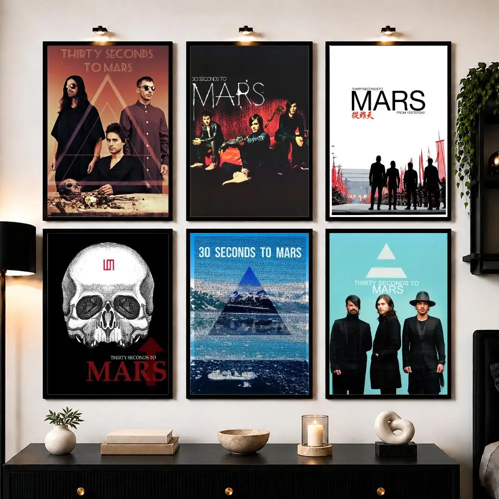 Thirty S-Seconds To Mars Poster Modern Wall Art Sticker For Living Room Bedroom Bar Home Decor Mural Painting Decoration