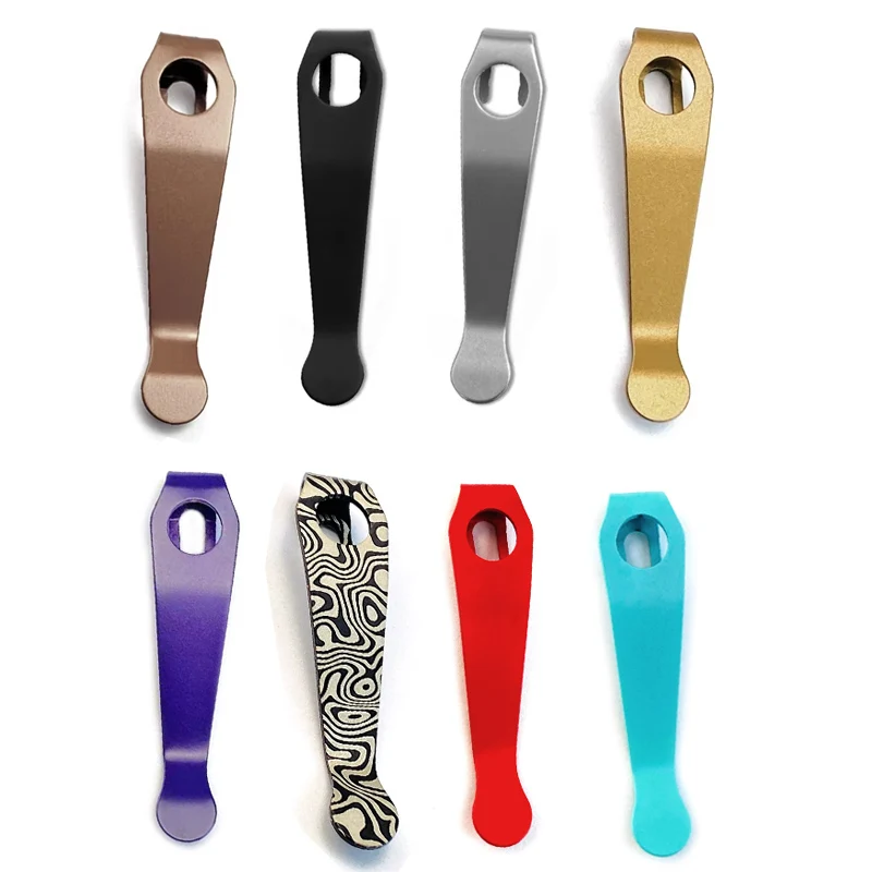10 Colors Knife Titanium Pocket Clip Back Clamp for SPYDERCO Para3 Lightweight Dragonfly Watu SpydieChef Sage 5 LW Manix 2 Siren