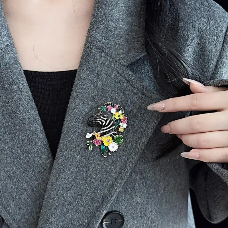 J78F Reusable Zebras Pin For Jackets Shirts Premium Alloy Craftsmanship Travel Safe