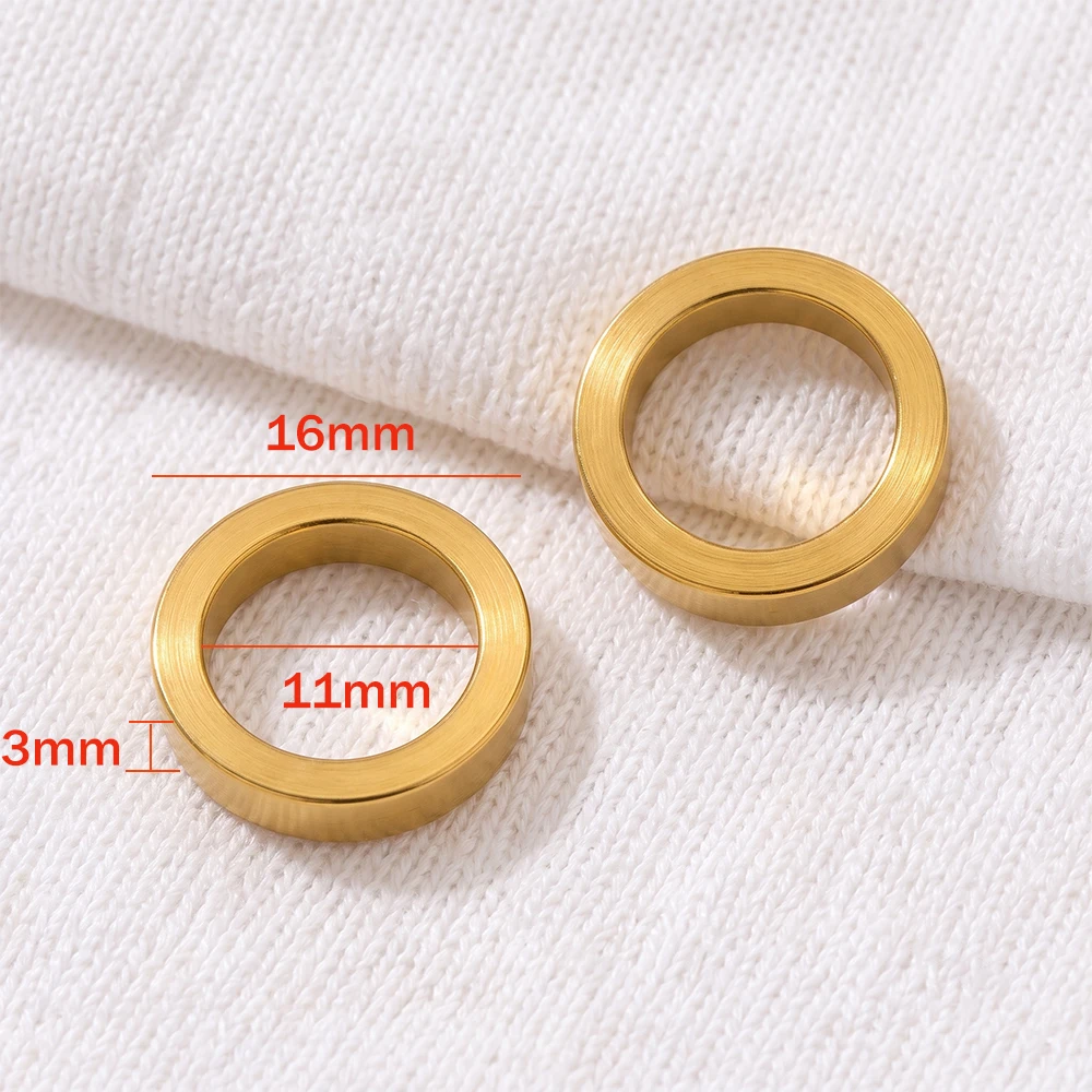 10 Stück Edelstahl-Abstandshalterperlen mit großem Loch, flach und rund, lose Perlen für DIY-Armbänder, Halsketten und Schmuckherstellung – Detail 1