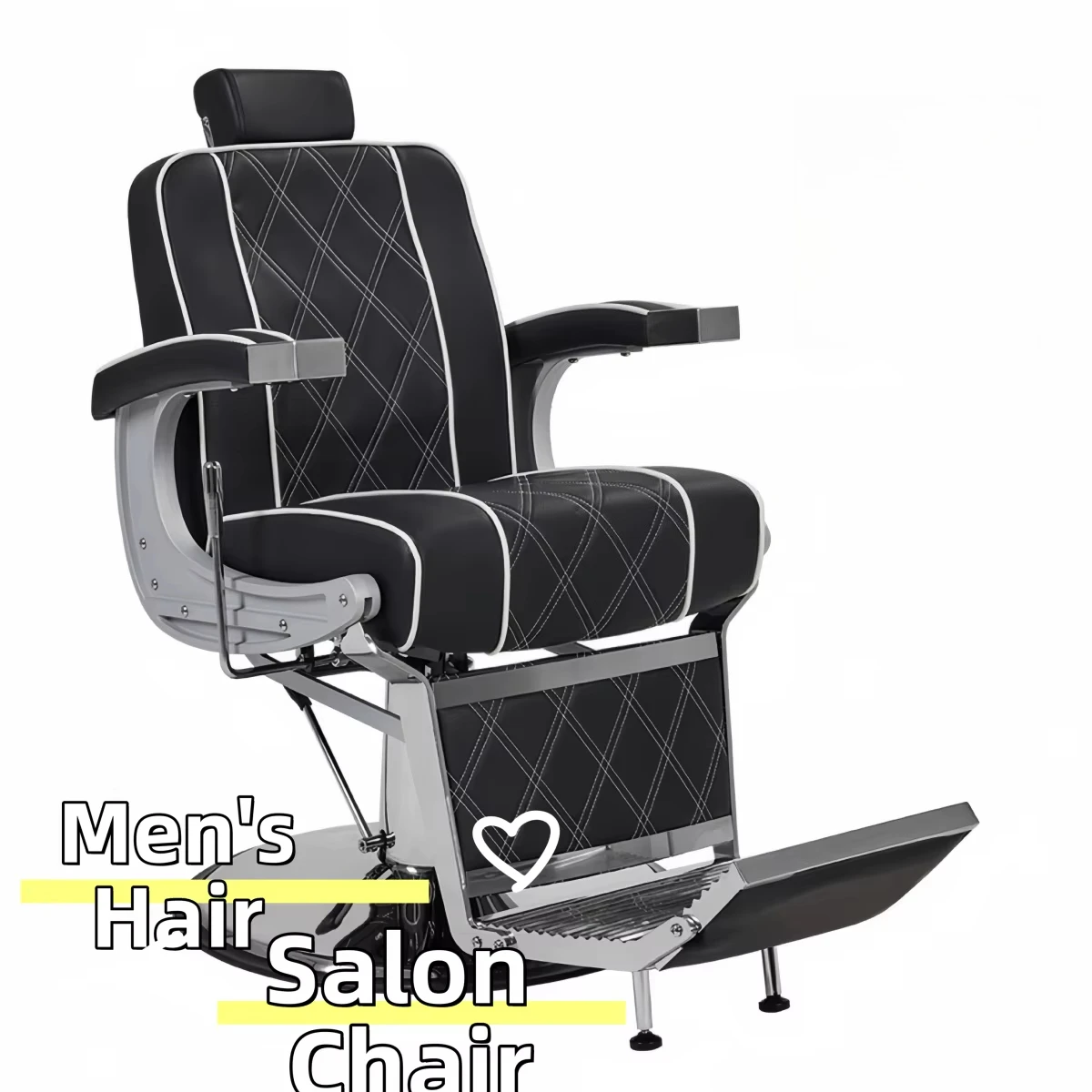 

Черное кожаное кресло для салона, мужское кресло для ухода за волосами, кресло с откидной спинкой для салона красоты