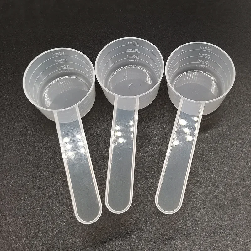 

20g Spoon Individually Packaged 40ml Flat-bottomed Measuring with Scale Transparent Plastic