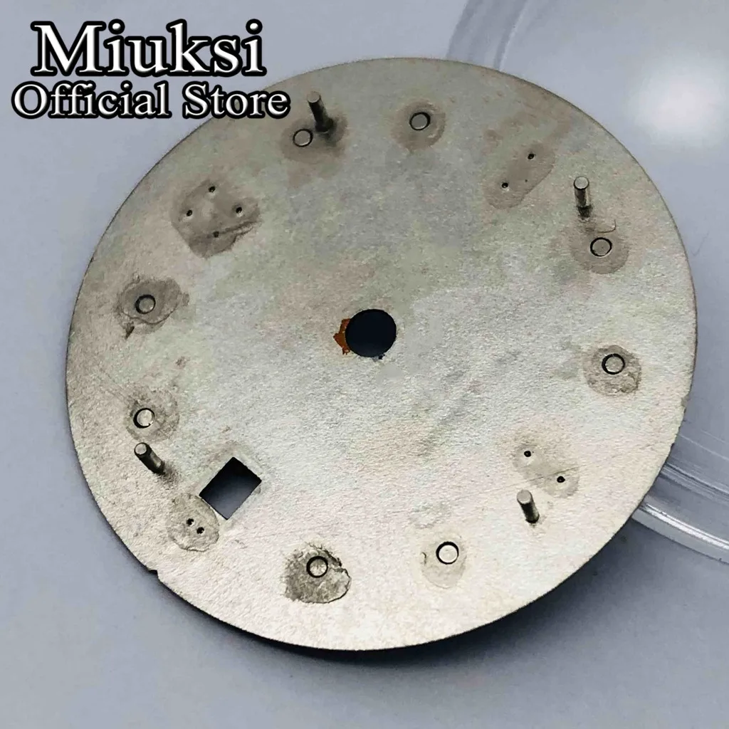 Miuksi 31mm black blue white watch dial luminous fit NH34 NH35 ETA2824 2836 Mingzhu DG2813 3804 Miyota 8205 8215 821A movement