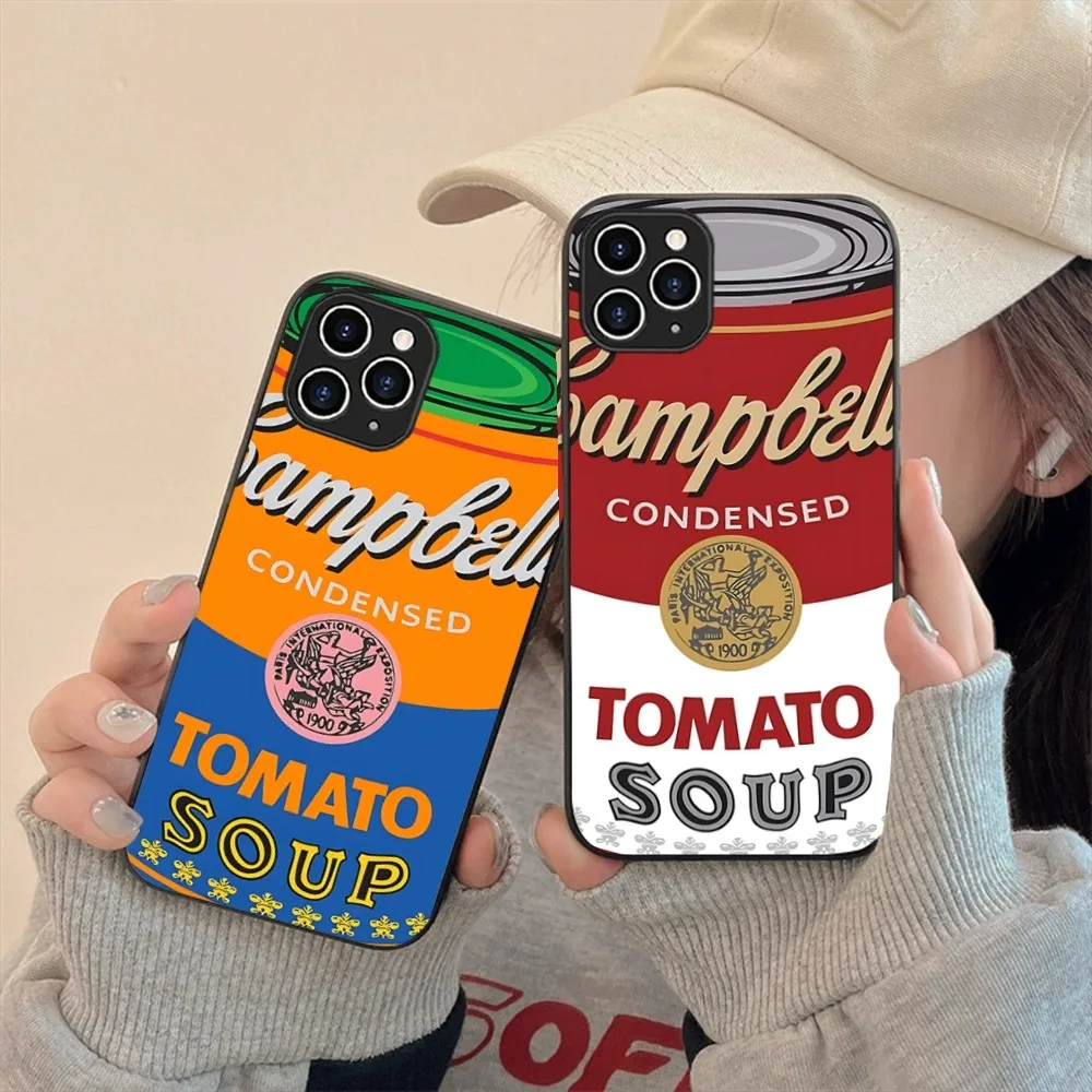 Andy Warhol Pop Art Tomato Soup Phone Case For Iphone 15 11 13 14 Pro Max 7 8 Plus X Xr Xs Max Se2020 12mini Cover Case