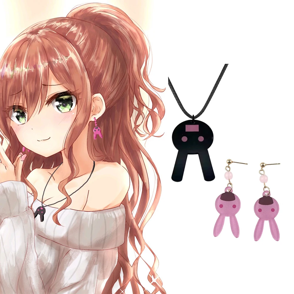 BanG Dream Imai Lisa Earrings Necklace Girl Eardrop Cute Rabbit Pendant Ear Clip Jewelry Anime Cosplay Accessories Gifts