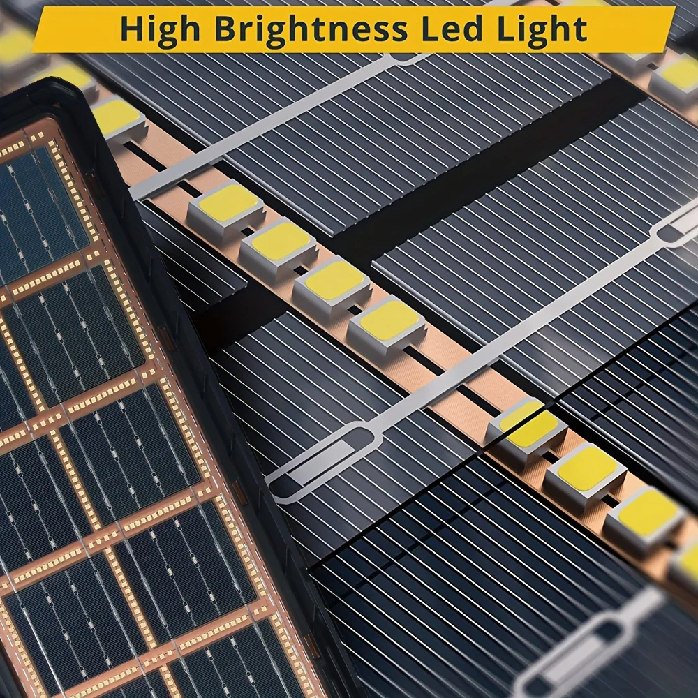 Solar Street Lights Outdoor Flood Lights with Double Sided Charging 200W Street Lights Solar Powered with Dusk to Dawn