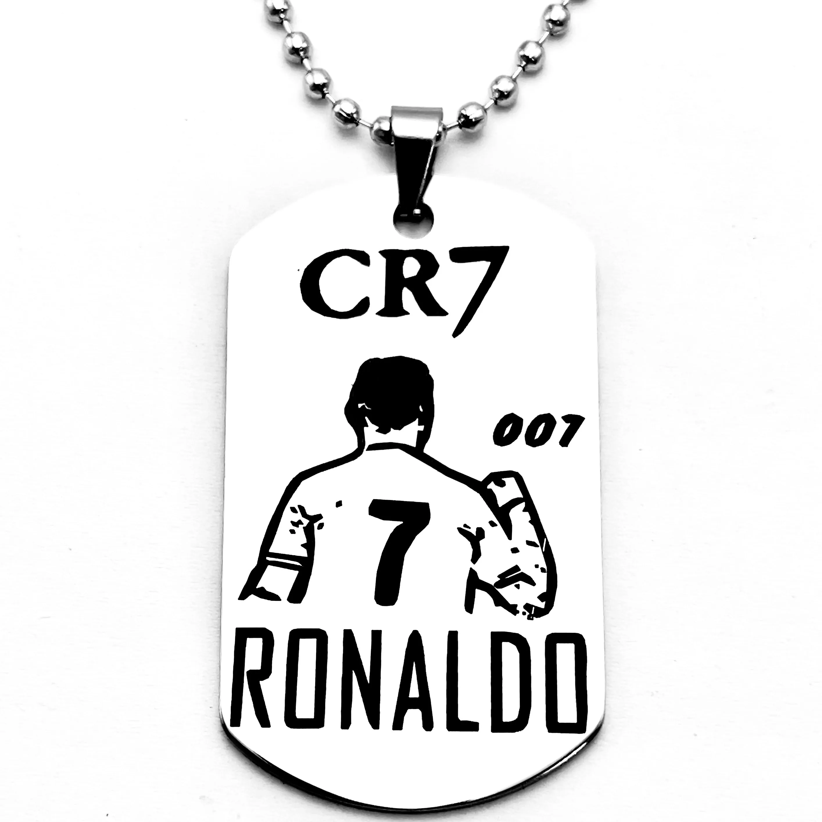 كريستيانو رونالدو، قلادة Cr7 من الفولاذ المقاوم للصدأ، هدية مثالية، مناسبة للآباء والأخوة والأخوات والزملاء