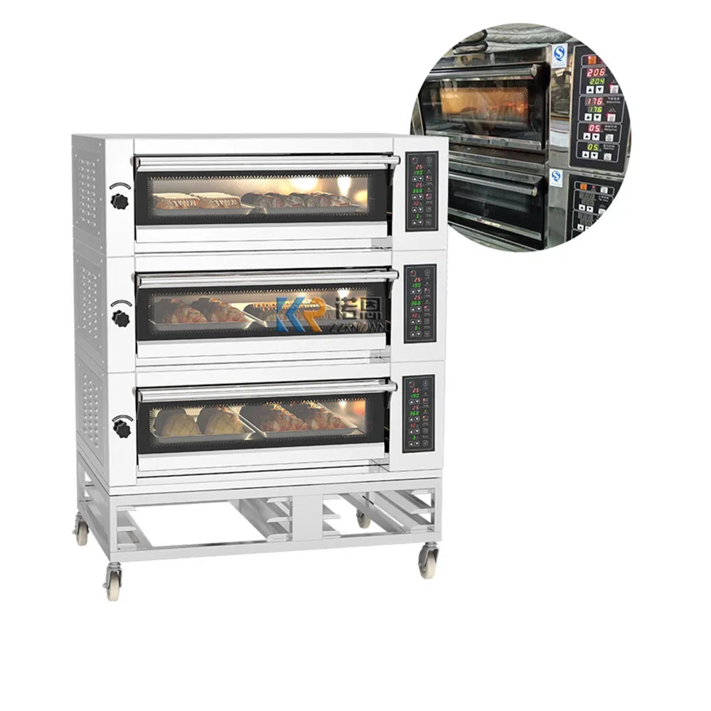 

3 Deck 6 Tray Bakery Equipment for Sale High Quality Commercial Pizza Oven Electric Baking Oven for Sale