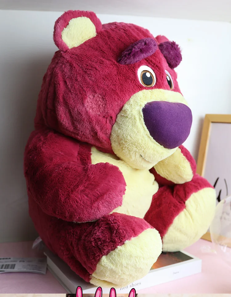 Großer Lotso Bär Plüschkissen-Puppen Kawaii Toy Story Stofftiere Anime-Figuren Kinderzimmer-Deko Süße Weiche Spielzeuge Geschenk für Mädchen – Detail 3