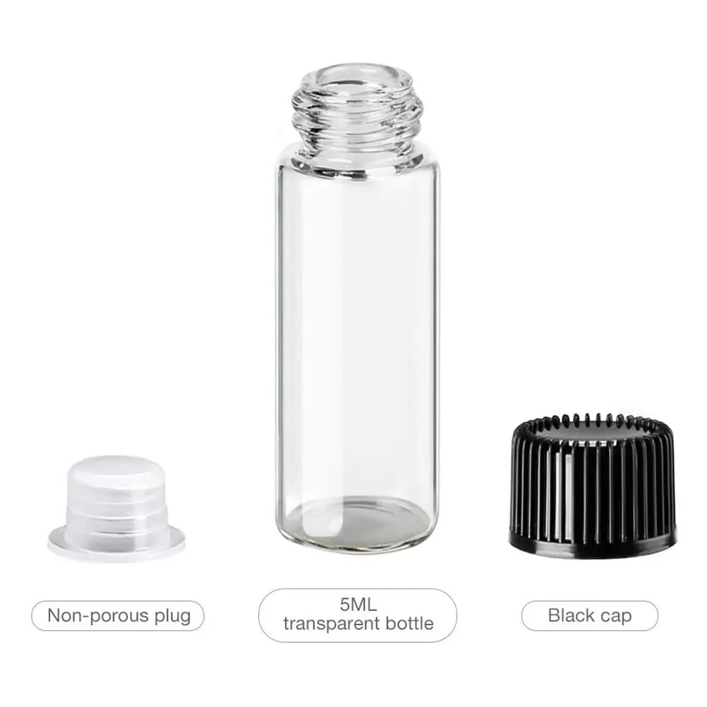 24Pcs Essential Oil Bottles Mini Glass Travel Leakproof Sample Bottles Makeup Liquid Containers for Trip