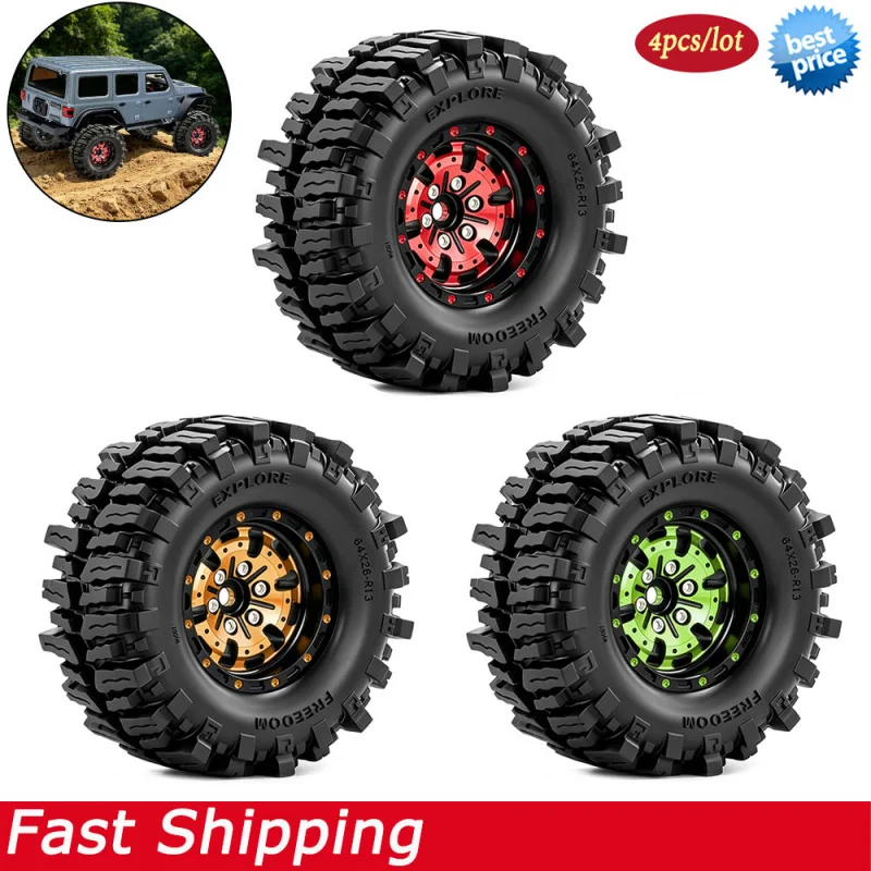 4-個の-13-インチメタル-rc-クローラービードロックホイールとタイヤ-64-26mm-1-18-トラクサス-trx4m、1-24-アキシャル-scx24、ax24、fcx24-用