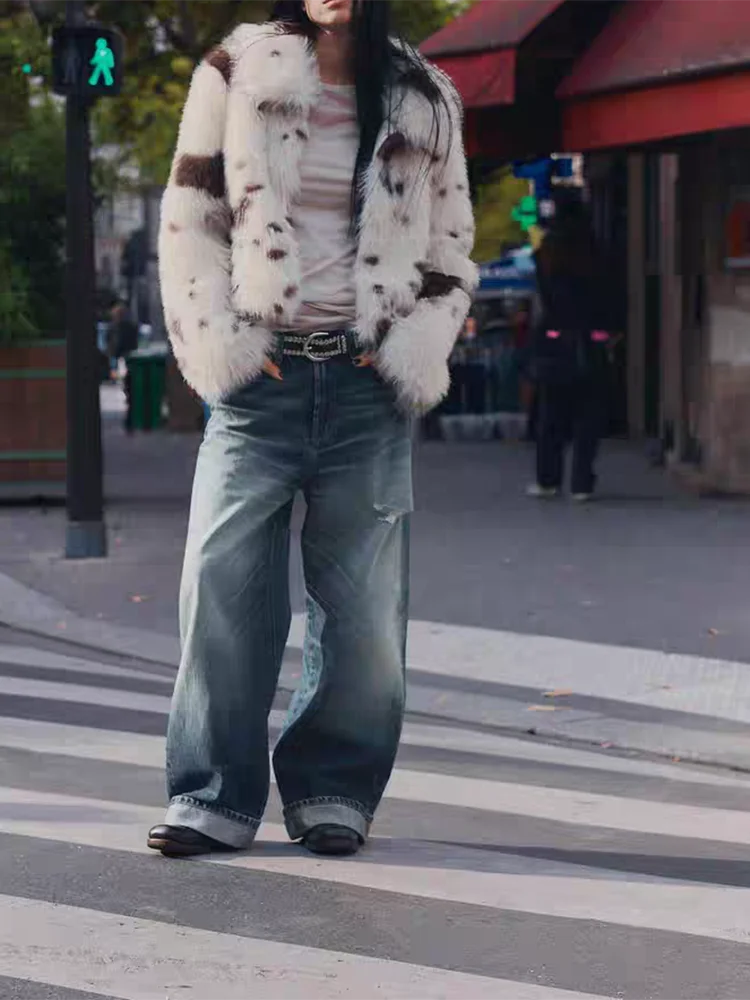 

Ele Artificial Fur Effect Animal Print Jaet Women's Outerwear ort Coat Loose Fit Sle Winter New Arrival