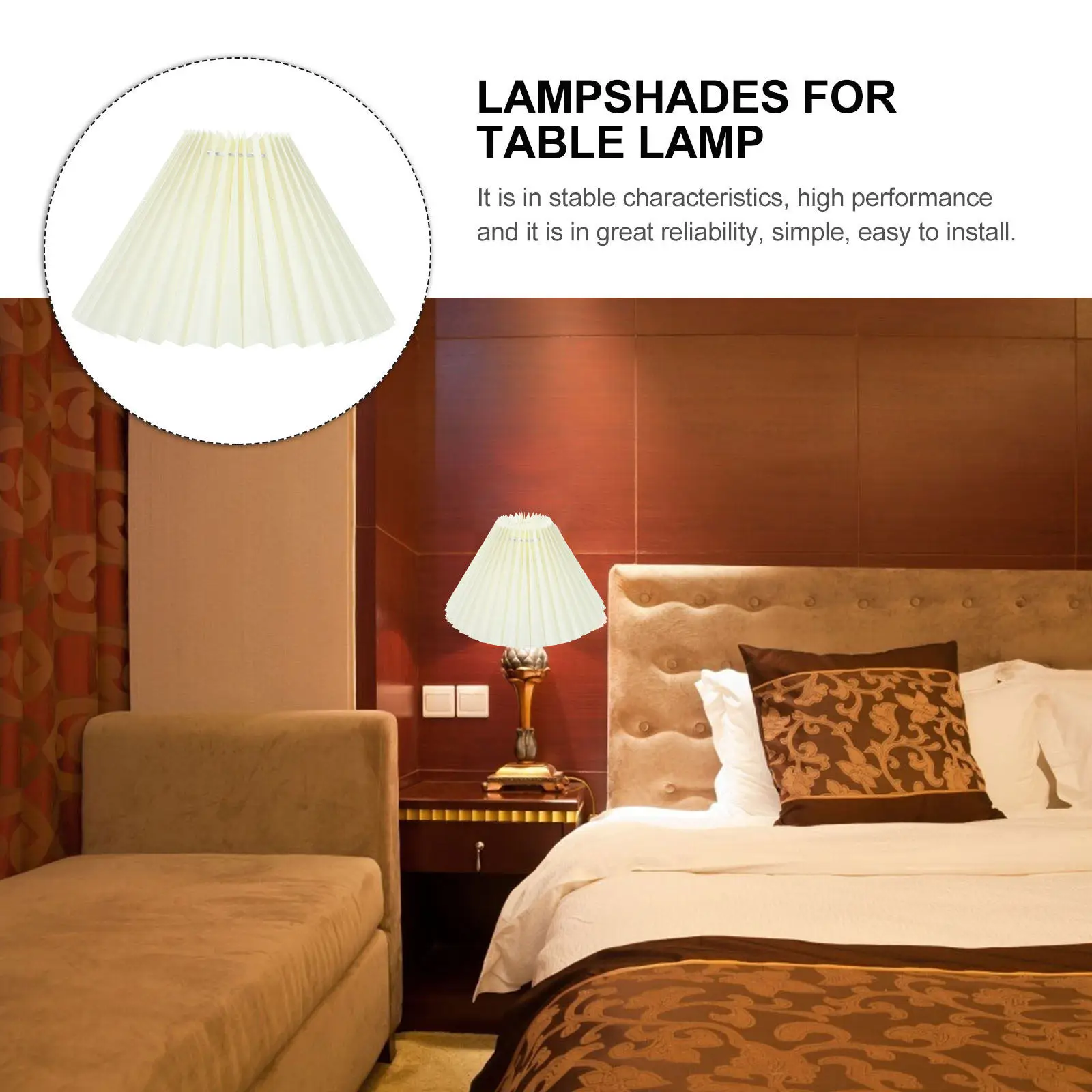 

Тканевый плиссированный абажур для потолочного светильника в спальню, гостиную, для дома. Легко подлежащий ремонту.