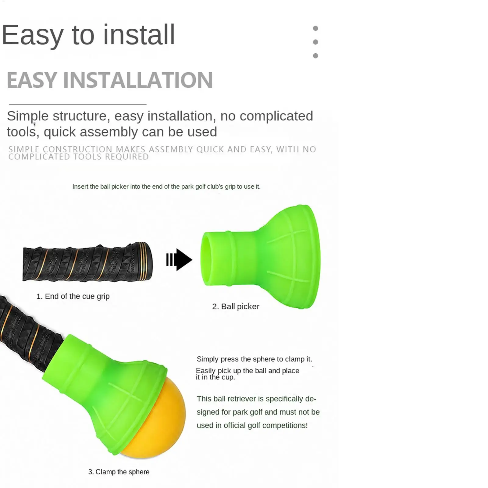 Golf Ball Pick Up Silicone No-Bending Flexible Pickup Cup Tool Ball Grabber Tool Golf For Course Range Practice On-Course Women
