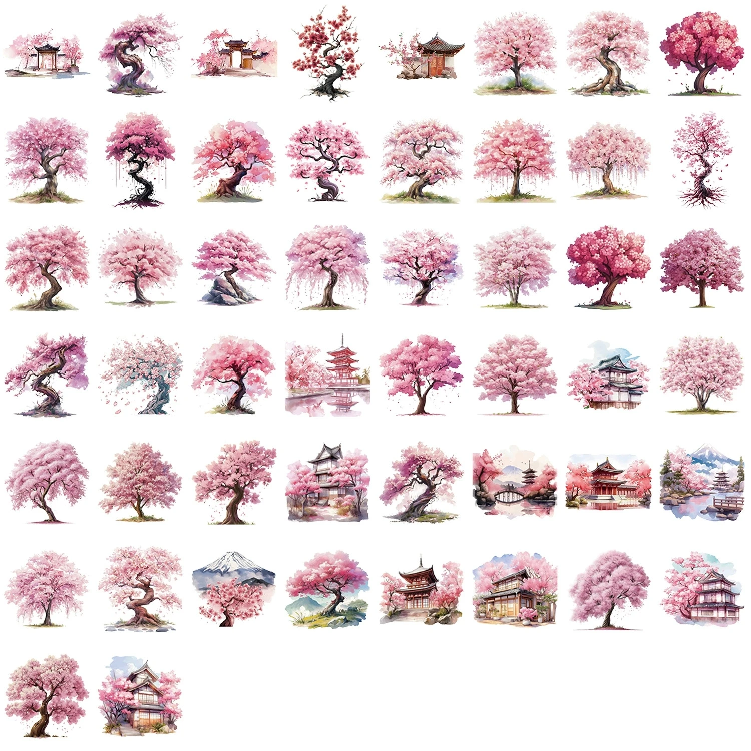 Verscheidenheid 50P/250CS Transparant PET Cartoon Plastic Sticker Pack DIY voor Kinderen Waterdicht Decor Notebook Briefpapier Penhouder