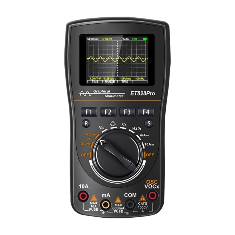 10MHz 50MSa/s Digital Oscilloscope – 6000 Counts True RMS Multimeter Auto Capture Waveform Voltmeter Ammeter