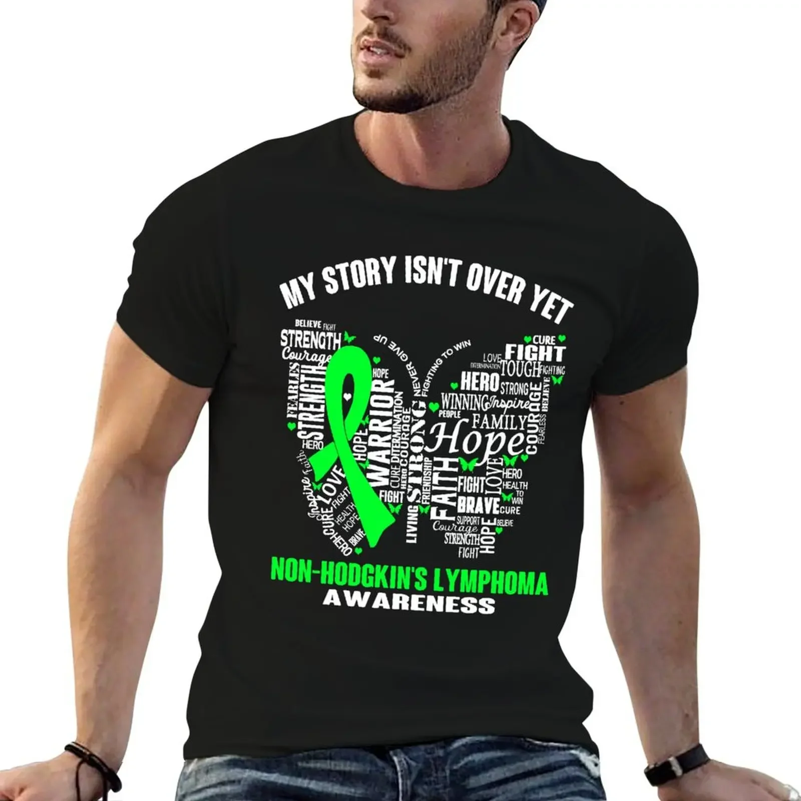 

My Story Isn't Over Yet Non-Hodgkin's Lymphoma Awareness T-Shirt valentines clothes Personalized t-shirt Short sleeve tee men