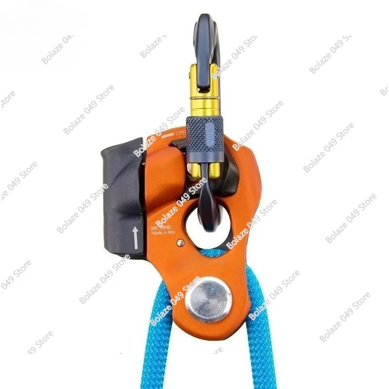 Handless hand lift, rescue rope grab, one-way pulley