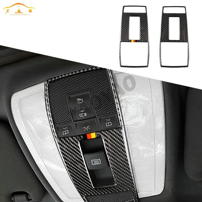 

Carbon Fiber Reading Light Control Panel Cover Trim Frame Sticker For Mercedes Benz C-class W204 2007-2013 Car Accessories