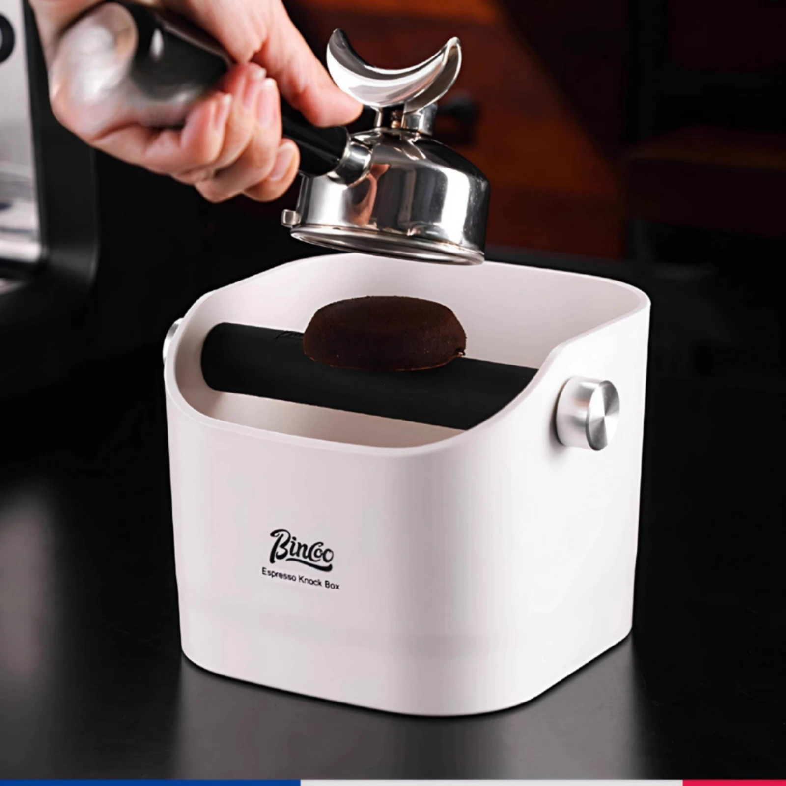 Espresso Knock Box Countertop Knock Box Coffee Grounds Container Easy to Clean Waste Bin Compact for Baristas