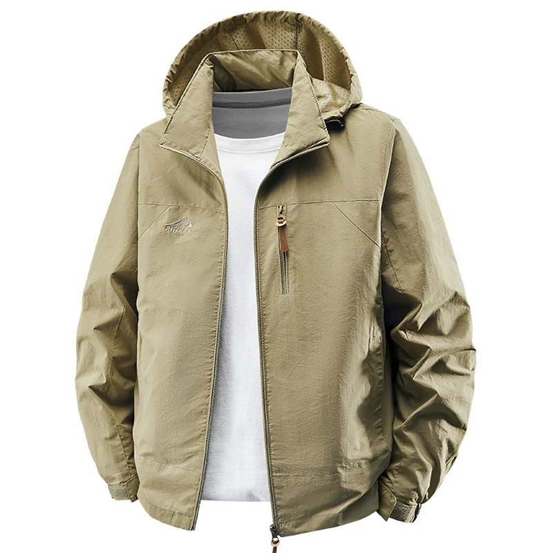 ربيع الخريف سترة واقية مقاوم للماء التنزه سترات الرجال التخييم في الهواء الطلق مقنعين معاطف الذكور رياضة الركض سترة رياضية الرجال الملابس