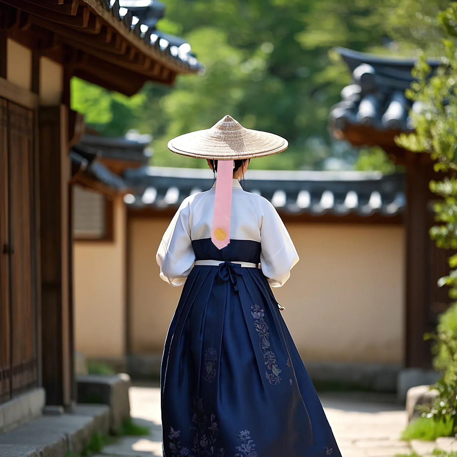 

Корейская традиционная повязка на голову, розовая, классическая, этническая, для женщин, для свадьбы, праздничного костюма