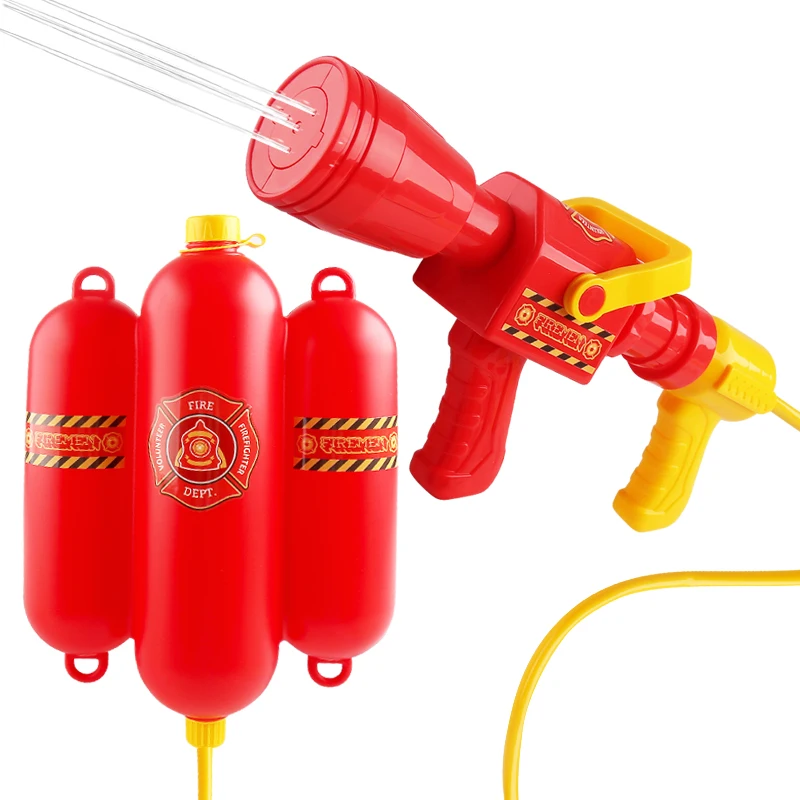 مسدس مياه على ظهره للأطفال، مسدس مياه على شكل حقيبة ظهر لرجال الإطفاء، لعبة قتال المياه على الشاطئ، مسدس مياه قابل للسحب، كبير 2000 سي سي #2