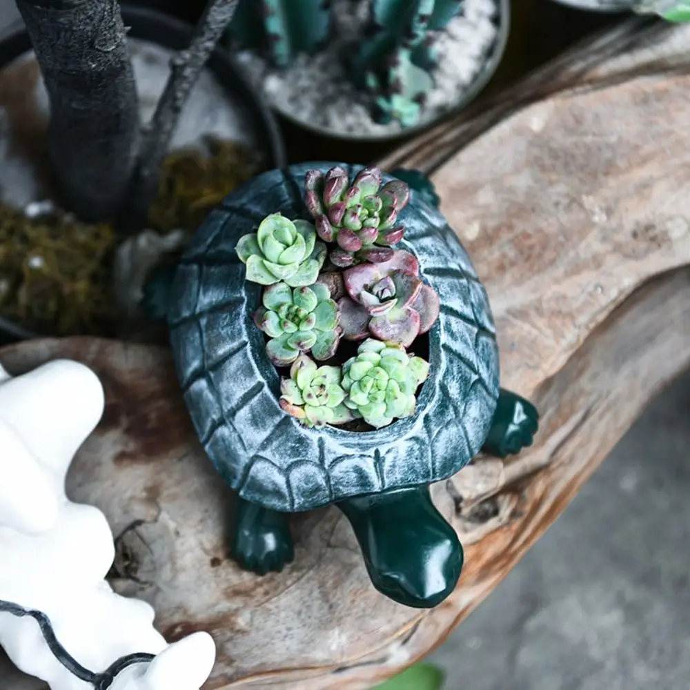 

Creative Turtle Flowerpot Cute Handicraft Animal Ornament Vase Simulated Hydroponic Flower Holder Outdoor