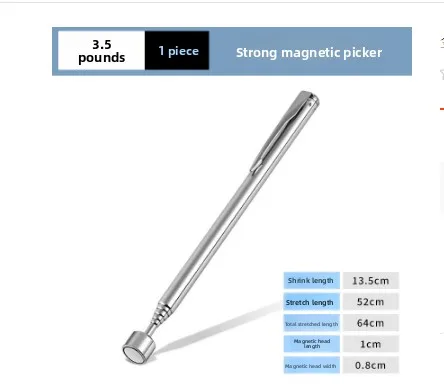 1pc Telescoping Extendable Magnet Pen Magnetic Rod Pickup Tool Retractable Car Repair Machinery Maintenance Garage Workshop Tool