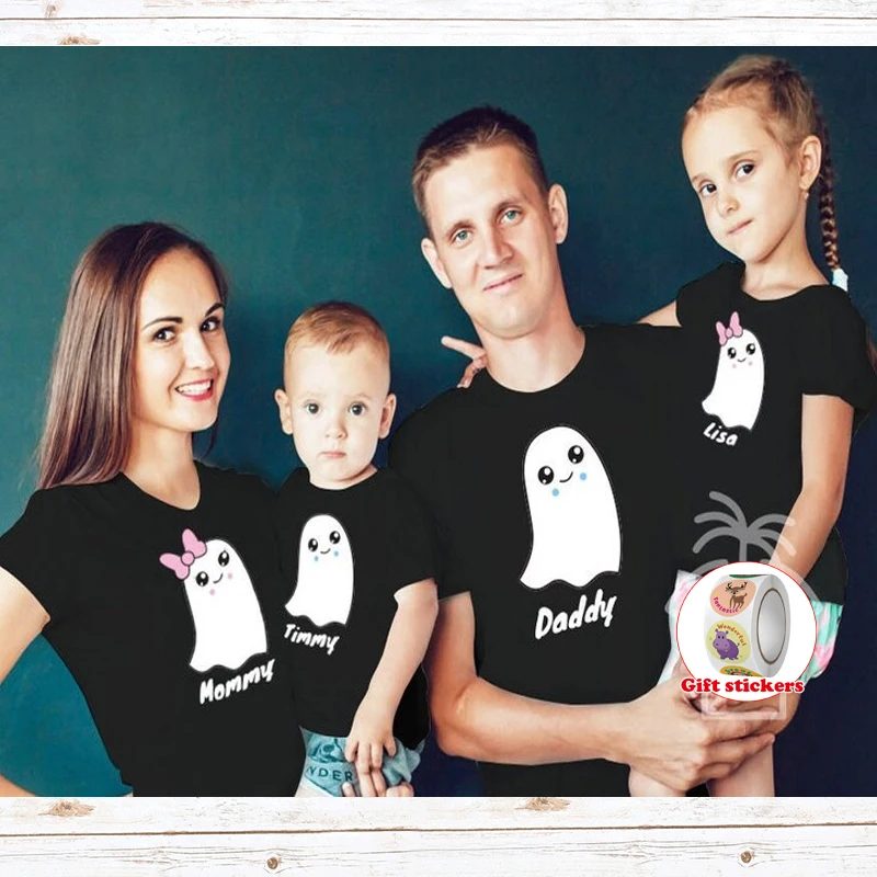 

Halloween Short Sleeve T Shirt Funny Halloween T Shirts Family TShirt Black Shirts 2024 Family Costume Halloween Family Outfits
