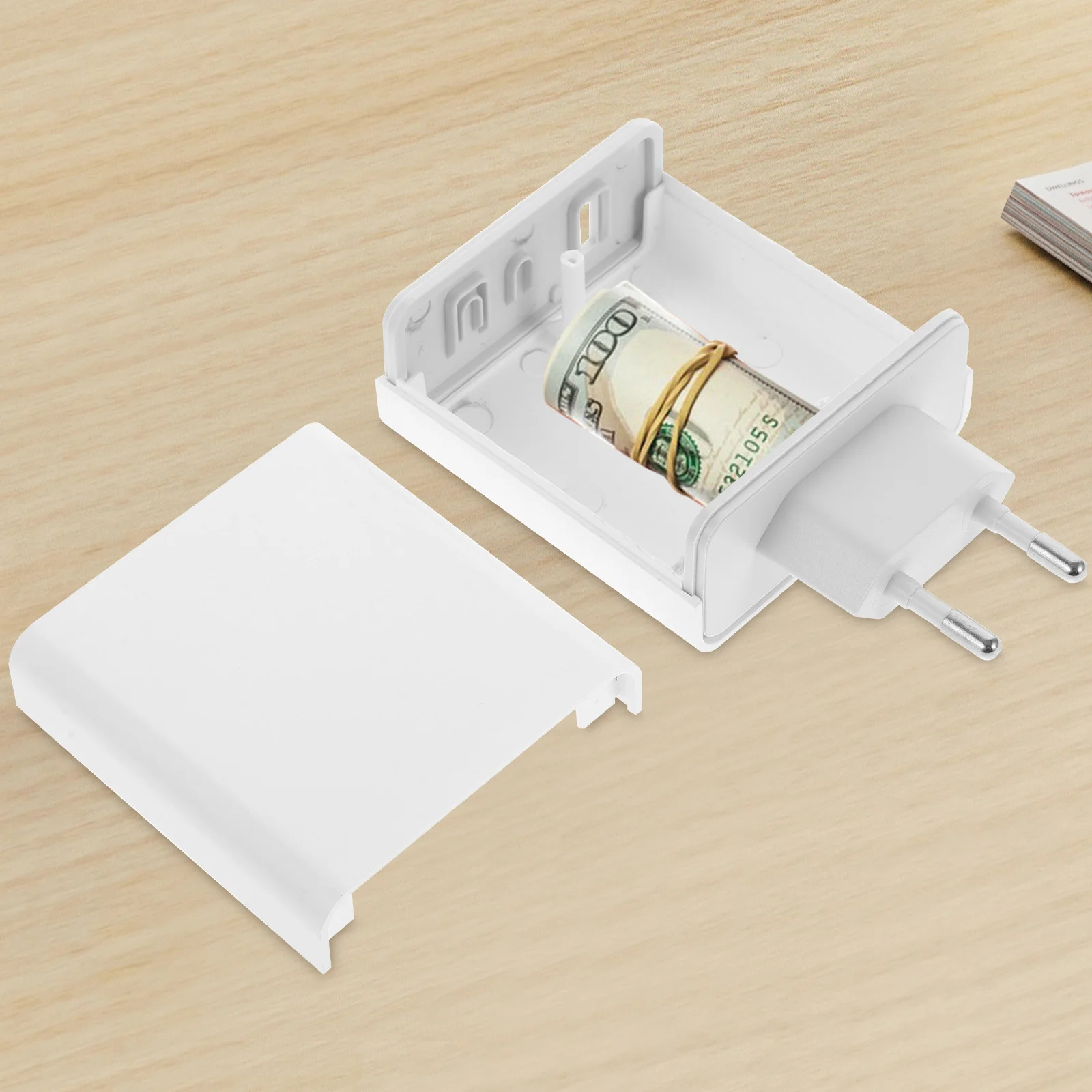 Charging Shaped Storage Box Size S Eu Plug Style Compact Safe For Cash Jewelry Hidden Container Portable Metal Plastic